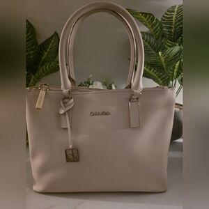 Calvin Klein Light Beige Tote Bag